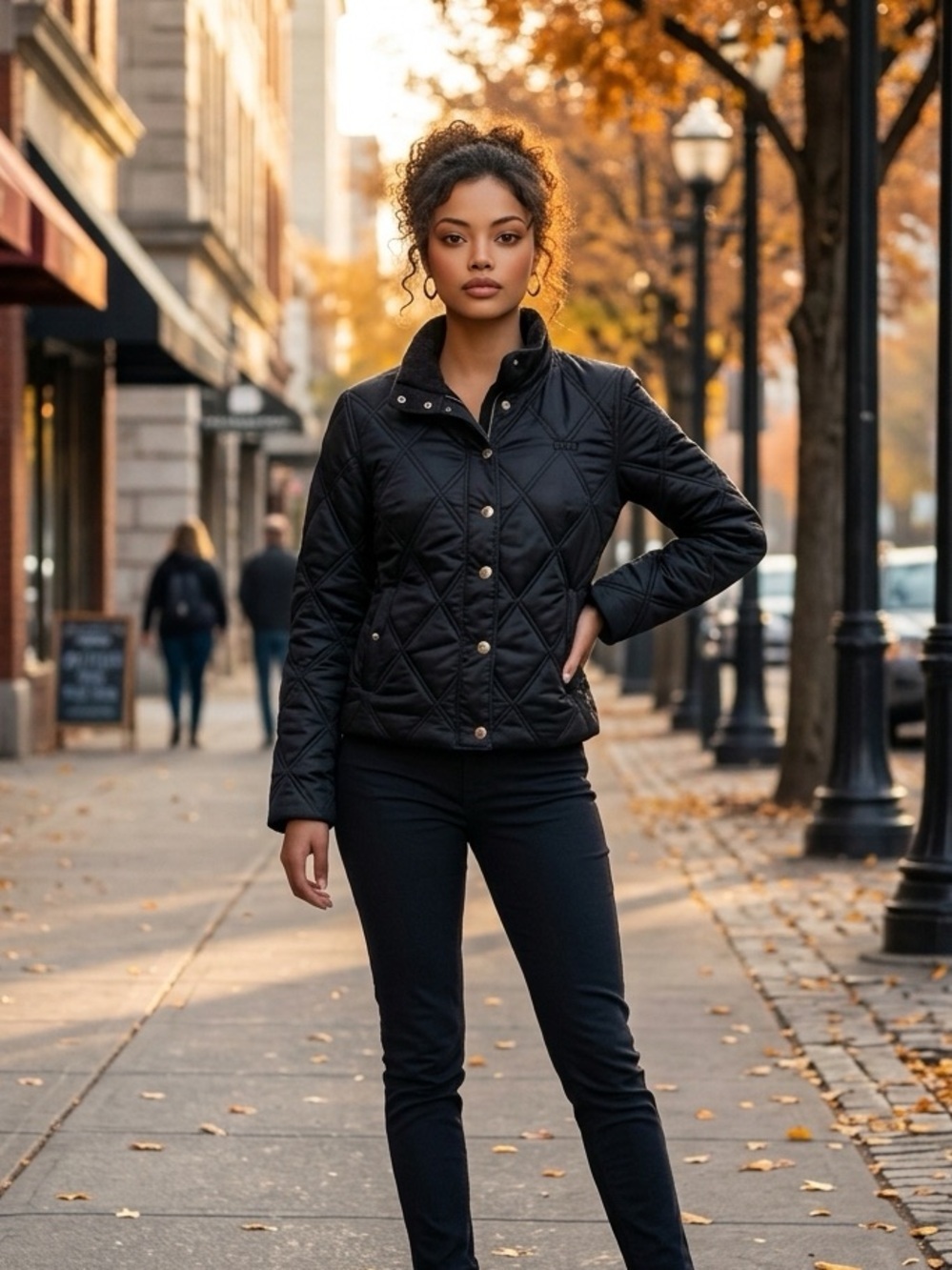Guess Women's Black Quilted Puffer Jacket adorable on!